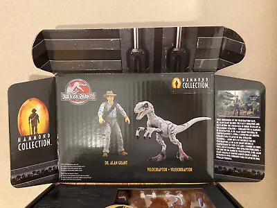 Buy Jurassic Park Hammond Collection Dr Alan Grant Velociraptor Figure Set (New) • 22.99£