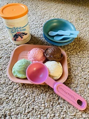 Buy Fisher Price Vintage Ice Cream Set And Dishes Play Food Collectable Rare • 15£
