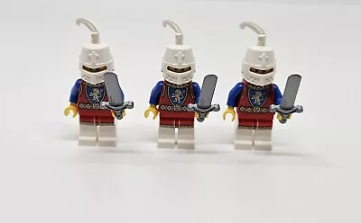 Buy Lego Lion Knight Castle Minifigure Army With Gold Chain Torso White X3 New (m5) • 15.99£
