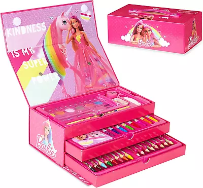 Buy Barbie Art Set, Arts And Crafts For Kids, Colouring Sets For Children, Gifts For • 20.90£