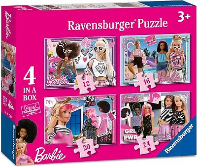 Buy Ravensburger Barbie 4 In A Box Jigsaw Puzzle Set (Ages 3+) *BRAND NEW* • 10.99£