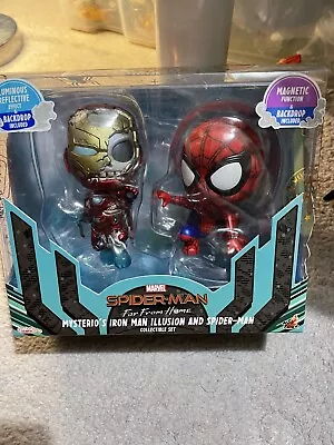 Buy Marvel Hot Toys Far From Home Mysterio’s Iron Man Illusion And SpiderMan Cosbaby • 40£