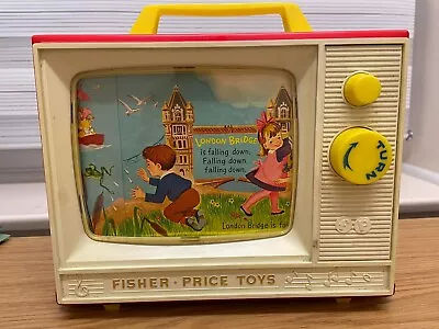 Buy Fisher Price Toy Vintage 1966 Two Tune Giant Screen Music Box TV Working Cond • 22£
