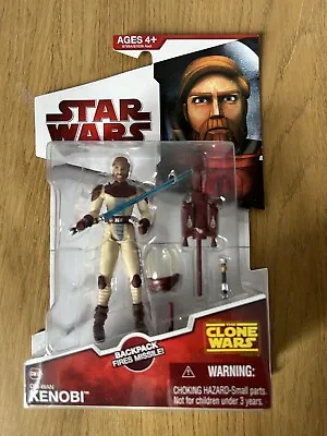 Buy Star Wars Obi-wan Kenobi Cw12 Clone Wars General Jedi Master Action Figure New • 16.39£