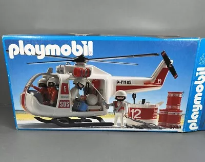 Buy Playmobil Vehicle Set 3789 Rescue Helicopter INCOMPLETE Boxed SOS Vintage Boxed • 11.95£