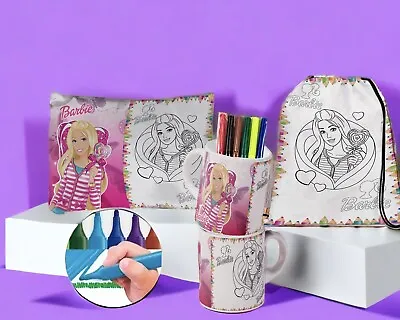 Buy Barbie Gift 3 Pcs Art Set Children Kids Gift Colouring Painting Arts Barbie • 16.77£