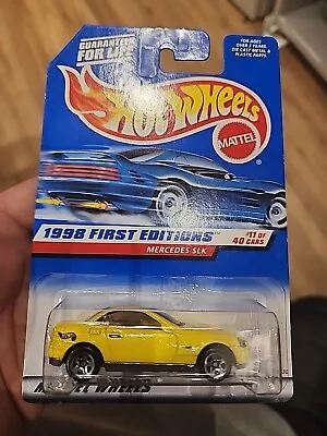 Buy Vintage 1998  Hot Wheels First Editions Yellow Mercedes SLK MOSC New Sealed • 1.99£
