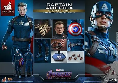 Buy 1/6 Hot Toys Mms607 Avengers Endgame Captain America (stealth Suit) Exclusive • 575.99£
