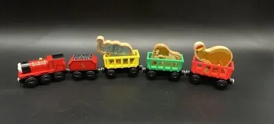 Buy LOT Of 5 FISHER PRICE Thomas & Friends WOOD Toy Train Circus Cars Set Lion Bear • 17.04£