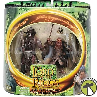 Buy Lord Of The Rings Uruk-Hai Warrior Vs. Gimli Figures 2001 Toy Biz 81048 NRFP • 52.55£