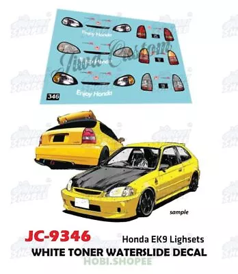 Buy JC-9346 White Toner Waterslide Decals EK9 Light Custom 1/64 Hotwheels • 3.82£