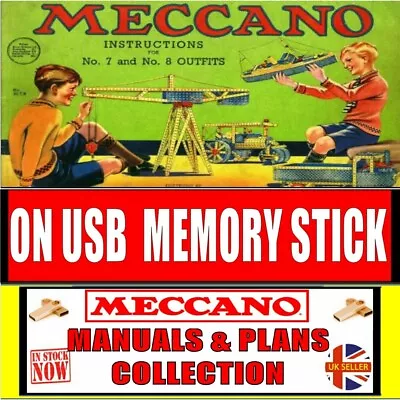 Buy 400+ Meccano Manuals Leaflets Projects Build Plans Collection 1906-89 USB STICK • 14.70£