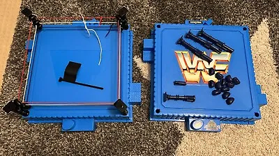 Buy WWF/WWE Hasbro Blue Ring X 2 - 1 With Black/1 With Blue Square Posts/Turnbuckles • 90£