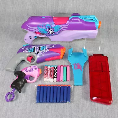 Buy NERVE REBEL Guns Blasters Pistols & Accessories Pink Purple Girls Toys Lot A • 40.05£
