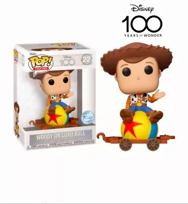 Buy Funko Pop! Train: Toy Story - Woody On Luxo Ball #22 Vinylfigure Pop Disney100  • 21.99£