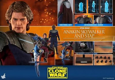 Buy New HotToys 1/6 TMS020 Star Wars The Clone Wars Anakin Skywalker And Stap Figure • 355£