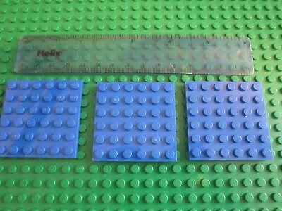 Buy Lego 3 X Flat Square Base Plate / Baseplate 6 X 6 Pin BLUE • 1.79£