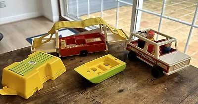Buy Vintage Retro Toy Camping Set Fisher Price 1979 Jeep Car 70s Made In UK • 4.95£