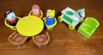 Buy Fisher Price Vintage Little People Bundle 1960s - 1970s Home Table Chairs Nursey • 18.99£