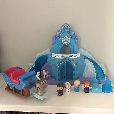 Buy Fisher Price Little People Frozen Elsa Light & Sound Ice Palace-sleigh & Figures • 32.50£