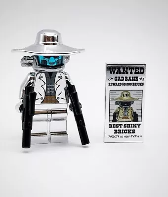 Buy Lego Chrome Silver Cad Bane MiniFigure Star Wars + Tile And Guns New!! • 5£