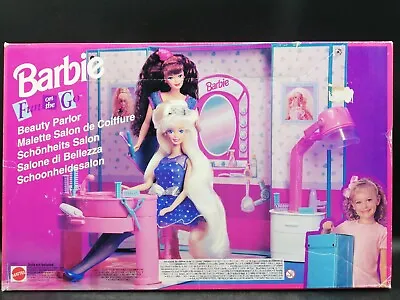 Buy Barbie Beauty Parlor Play Case Hair Salon Blue Vinyl Fun On The Go 67421 • 153.64£