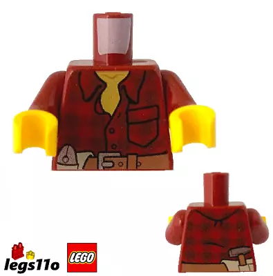 Buy LEGO Minifigure Torso Body - Dark Red Flannel Shirt Construction Worker NEW • 2.97£