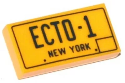 Buy Lego Tile ECTO-1 New York Yellow 1x2 3069bpb0312 Ghosbusters NEW (A2) • 5.49£
