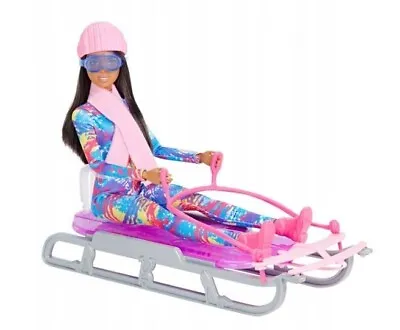Buy Barbie Winter Sports Barbie HGM74 Doll With A Sled Winter Adventure • 50.38£