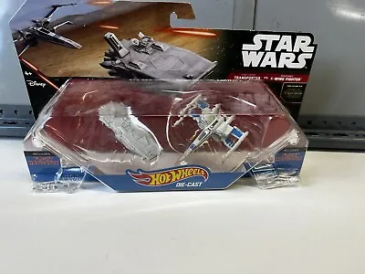 Buy Hot Wheels Star Wars First Order Transporter VS Resistance X-Wing Fighter Cars • 11.99£