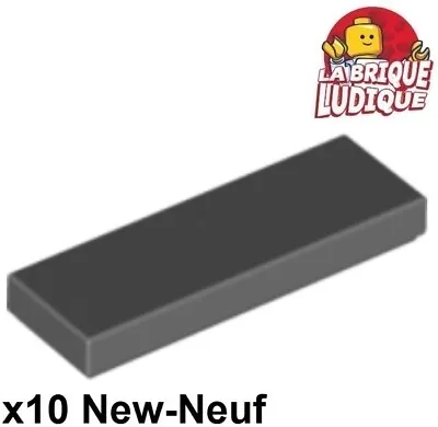 Buy LEGO 10x Tile Smooth Plate 1x3 With Groove Dark Grey/Dark Bluish Gray 63864 NEW • 2.41£