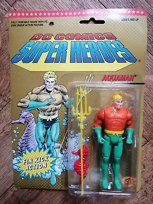 Buy AQUAMAN (with Orange Sleeves) DC SUPER HEROES Action Figure, ToyBiz 1990, MOC • 29.99£