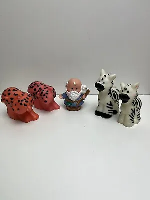 Buy Fisher Price Little People Noah’s Ark Figures, Animals, Noah, Zebras, Leopards • 4£