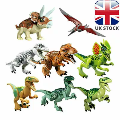 Buy 8Pcs Dinos Fit Jurassic World Lego Dinosaur Tyrannosaurus Rex Park Raptor Toys # • 11.99£