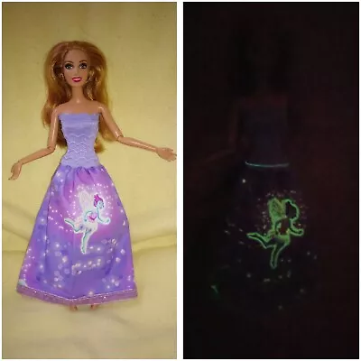 Buy Barbie Dolls Dress Purple Night Bright Fairies Elves Princess Ball Gown K39 • 6£