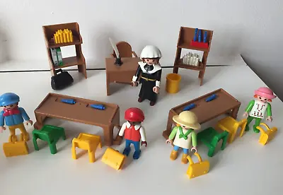 Buy Playmobil Victorian School Room Mansion Governess Desks & Chairs Bookcase Bags • 17£