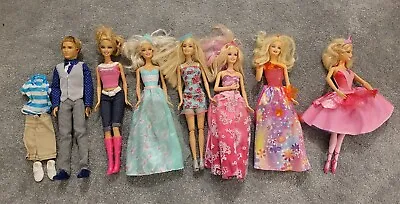 Buy Barbies X 6 And One Ken With Outfit Change Toy Dolls • 10£