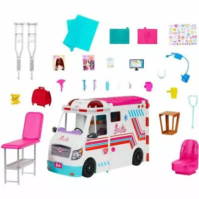 Buy Barbie 2-in-1 Ambulance Play Set (With Light & Noise) • 94.26£