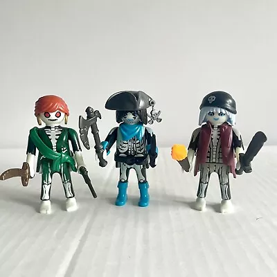 Buy Playmobil Figures: 6592 Trio Of Ghost Pirates With Fire Torches & Weapons • 12£