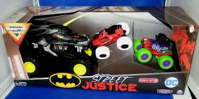 Buy Monster Jam Trucks 1:64 & 1:24 Batman Harley Quinn The Joker Street Justice, New • 49.92£