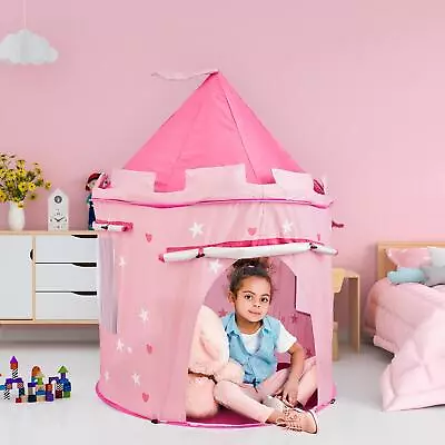 Buy Girls Pink Pop-Up Castle Play-Tent Play-House Indoor/Outdoor Garden Kids • 19.99£
