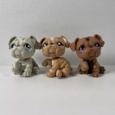 Buy Littlest Pet Shop #508 #607 #881 Toy | Grey Brown Bulldogs | Official Hasbro • 18.99£