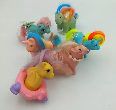 Buy 6 X Vintage Pony Figurines Inc. Unicorns, Sea Ponies, Baby Ponies - MLP - 1984 • 22£