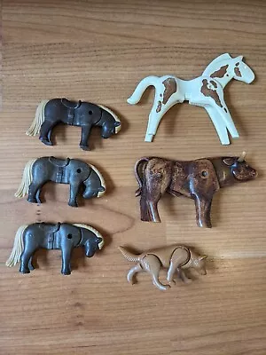 Buy Collectors Playmobil Western Horses Plus Cow/bull And Dog  • 0.99£