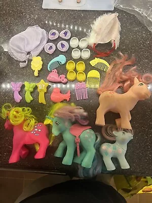 Buy Vintage My Little Pony G1 Bundle With Brushes Shoes And Accessories 80s • 35£