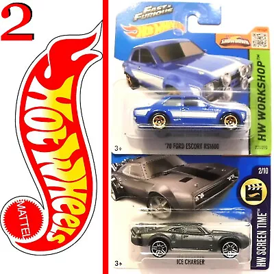 Buy 2x Hot Wheels Fast & Fate Of The Furious Ice Charger Screen Time Ford '70, H108 • 11.44£