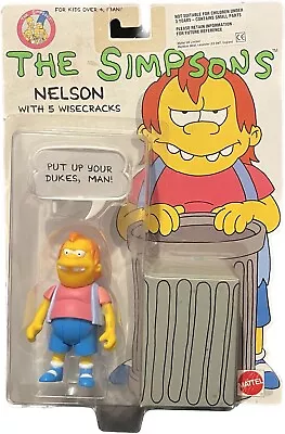 Buy Nelson 1990 Mattel The Simpsons Paper Trash Can Variant Vintage Action Figure • 25£
