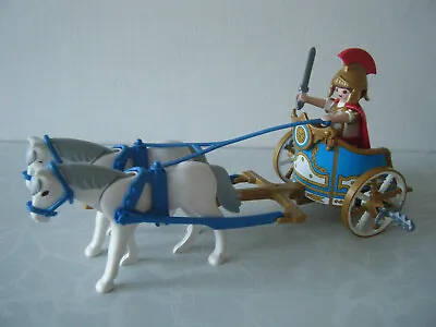 Buy PLAYMOBIL 5837 Roman Chariot With 2 Horses & Driver   Arena Accessory • 10.99£