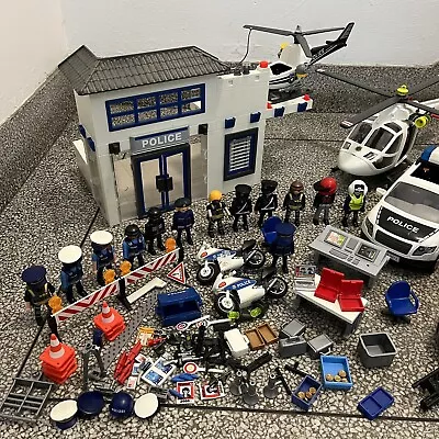 Buy Large Playmobil Police Bundle, Station, 14 Figures, Vehicles, Guns + Extras • 50£