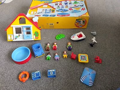 Buy Playmobil 123 Family With House, Car, Boat, Pool, Family, Pet, • 15£